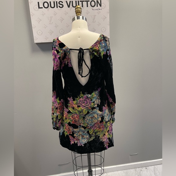 Free People - velvet dress with floral pattern SP - Picture 4 of 4